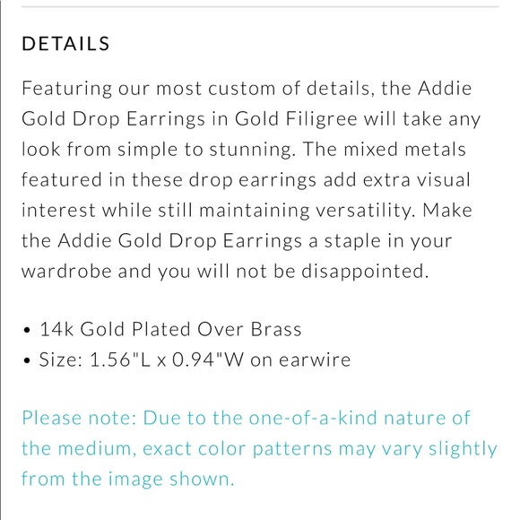 NEW KENDRA SCOTT ADDIE GOLD DROP EARRINGS - Picture 8 of 8